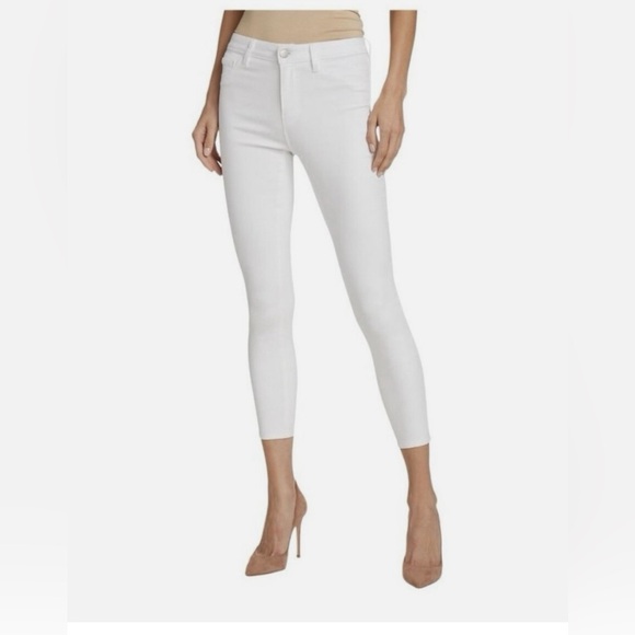 L’Agence Margot Coated Cropped Skinny Jean White Size 25 $280 - Picture 1 of 9
